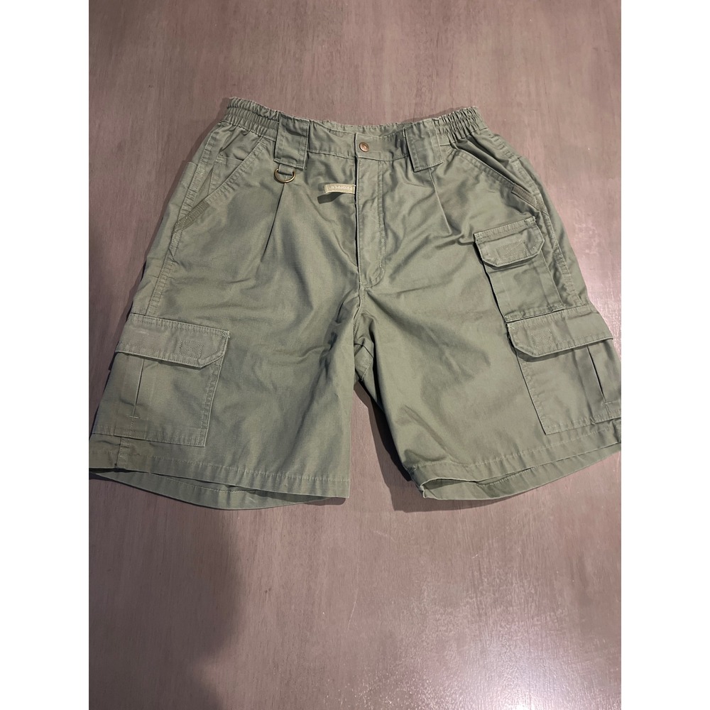 Propper Mens Tactical Cargo Shorts Olive Green‎ Ripstop Size 34 Elastic Waist